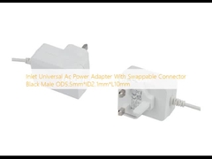 Adaptateur d'alimentation universel à courant alternatif avec connecteur échangeable Noir mâle OD5.5mm*ID2.1mm*L10mm